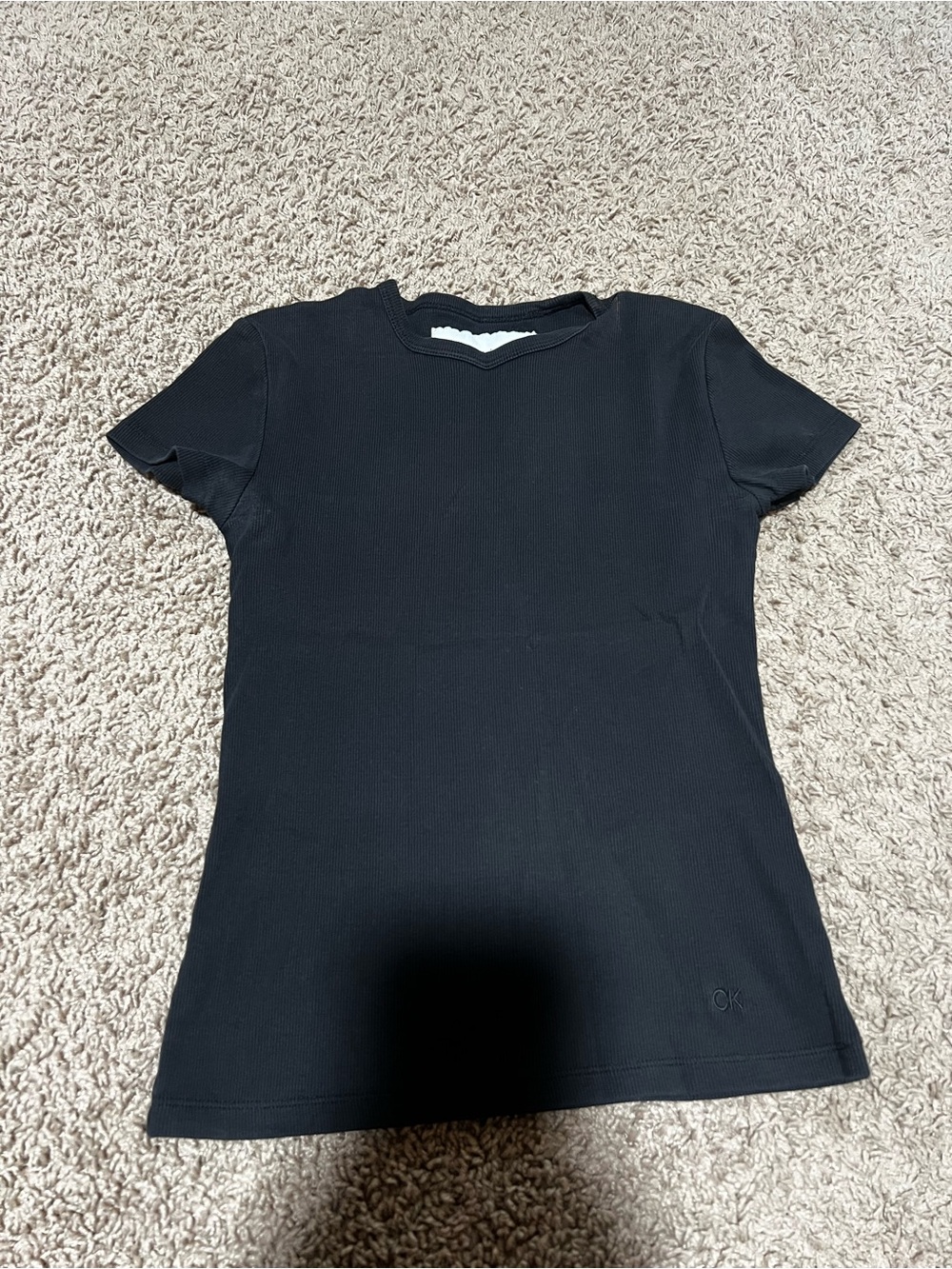 Calvin Klein Jeans Black Ribbed Short Sleeve Tee